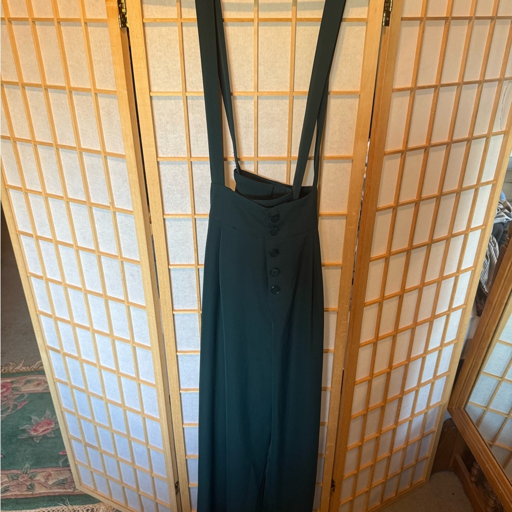 Voodoo Vixen Dark Green Suspender Trousers